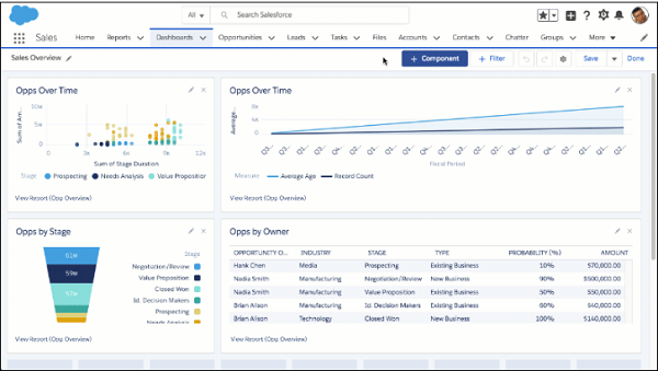 Salesforce 報表和儀表板